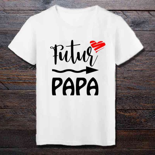 T shirt annonce grossesse futur papa coeur