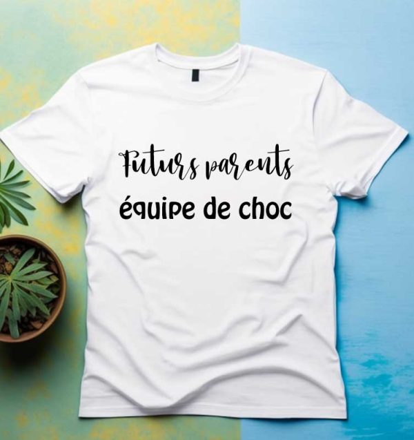 T-shirt femme Futurs parents, équipe de choc annonce grossesse