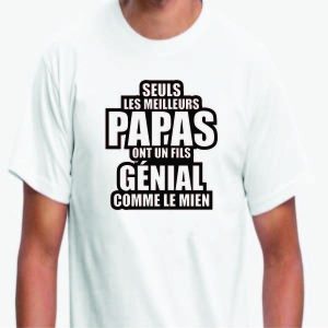 T-shirt seuls les meilleurs papas ont un fils genial T-shirt seuls les meilleurs papas ont un fils genial