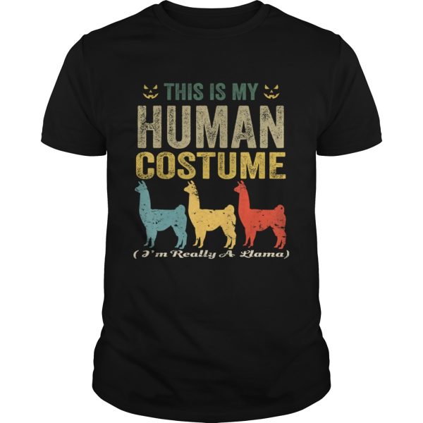 This Is My Human Costume Im Really A Llama Funny Halloween T-Shirt