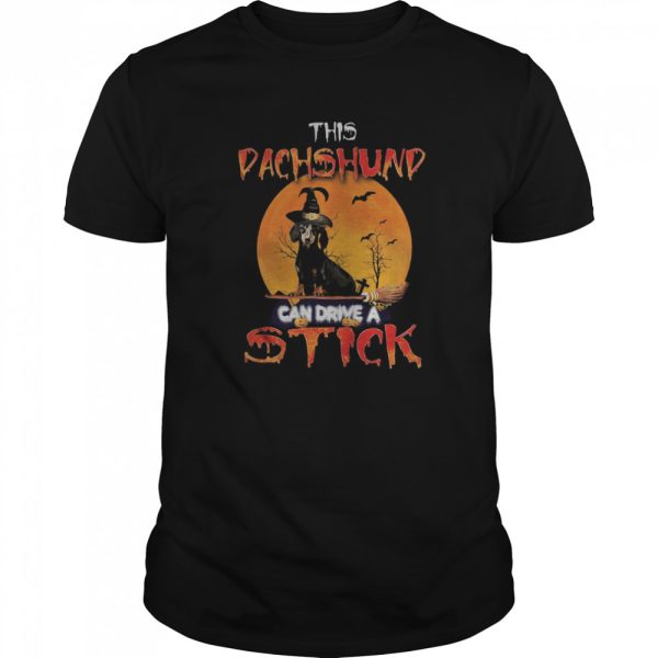 This dachshund can drive a stick sunset halloween shirt