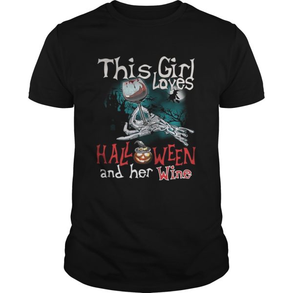 This girl loves Halloween and her wine shirt