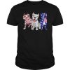 Three Pitbull America flag shirt, hoodie, long sleeve