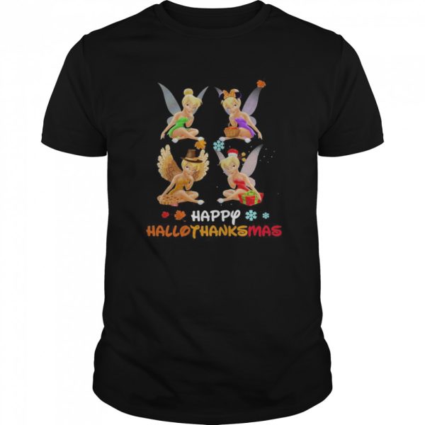 Tinkerbell Disney Halloween And Merry Christmas Happy Hallothanksmas shirt