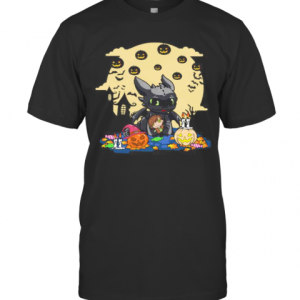 Toothless Happy Halloween Pumpkins Moon T-Shirt