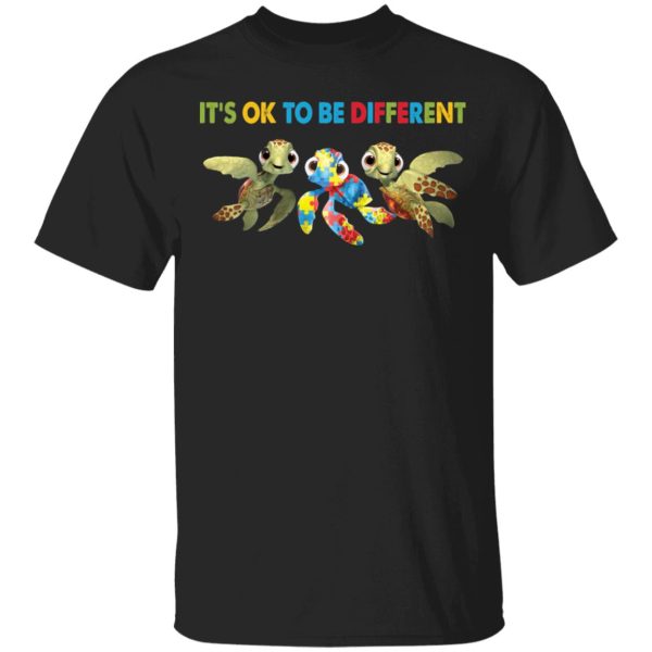 Turtle autism It Ok to be different shirt, hoodie, long sleeve