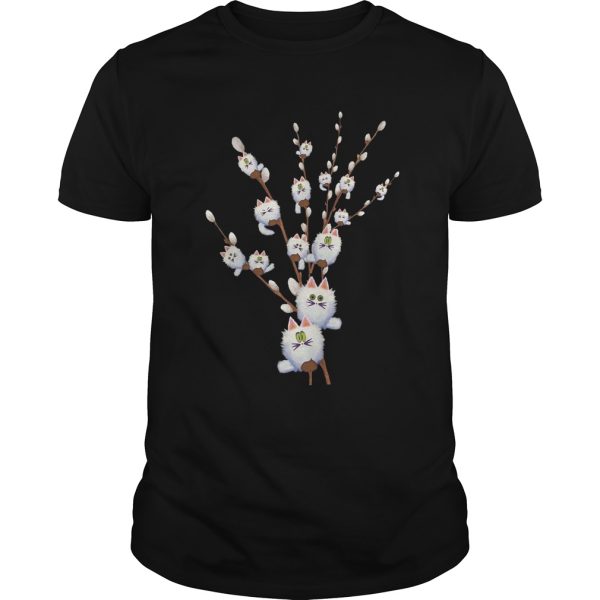 White cat willows flowers gift shirt, hoodie, long sleeve, ladies tee