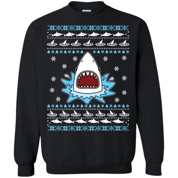 White shark Christmas sweater, hoodie, long sleeve