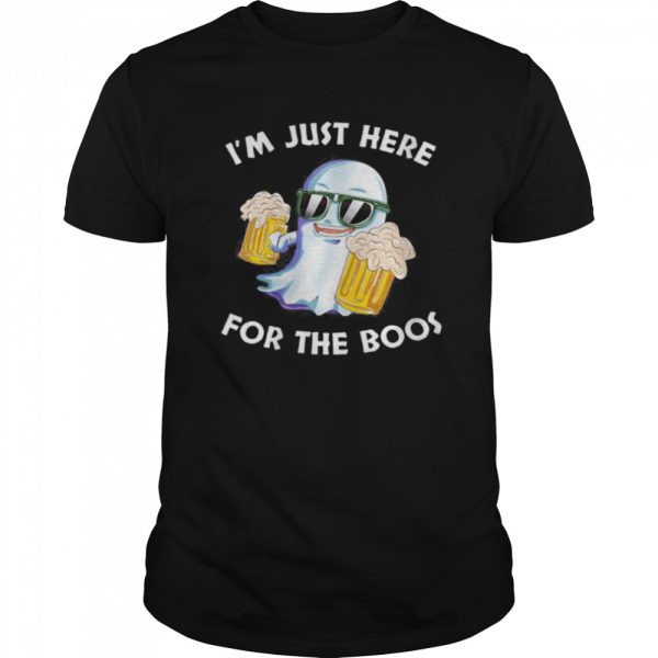 Wine Beer Ghost Halloween I’m Just Here For The Boos shirt