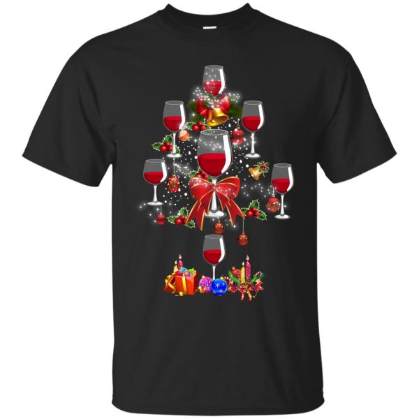 Wine Christmas tree shirt, hoodie, long sleeve