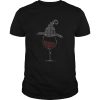 Wine Glass With Witch Hat Halloween T-shirt