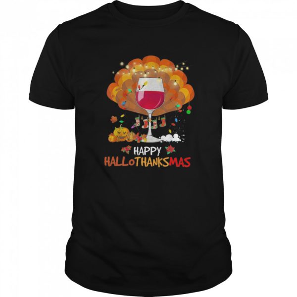 Wine Happy Hallothanksmas shirt