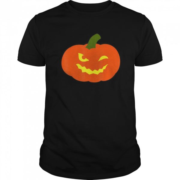 Winking Eye Pumpkin Face Halloween Costume shirt