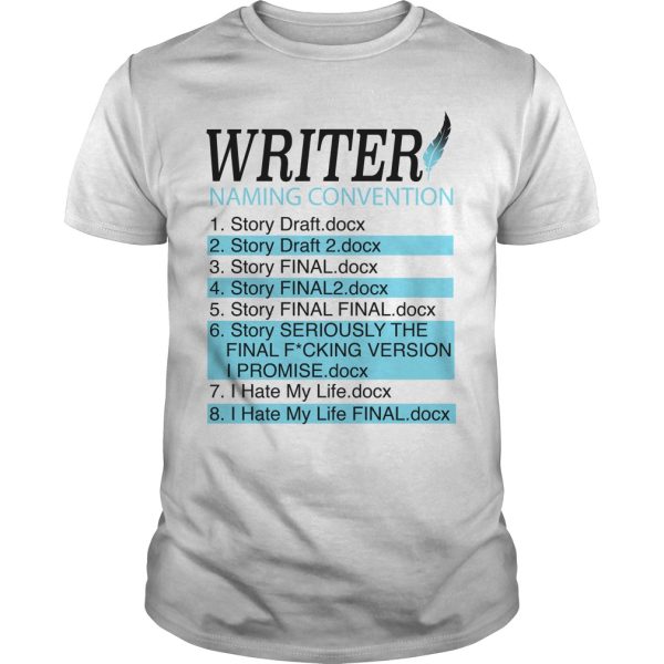 Writer Naming convention shirt, hoodie, long sleeve