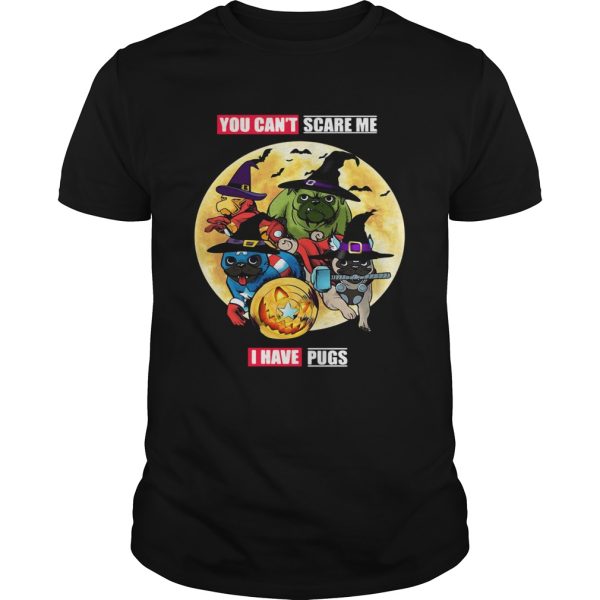 You Cant Scare Me I Have Pugs Avengers Halloween shirt