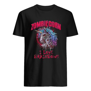 Zombie Unicorn I Love Brainbows Halloween Gothic Goth Punk shirt