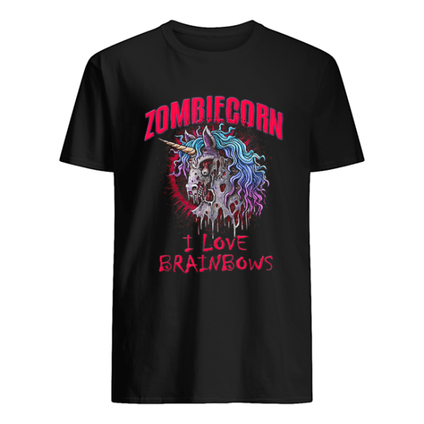 Zombie Unicorn I Love Brainbows Halloween Gothic Goth Punk shirt