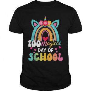 100 Magical Days Of School Rainbow Unicorn Girl Kid Teacher T-Shirt 100 Magical Days Of School Rainbow Unicorn Girl Kid Teacher T-Shirt
