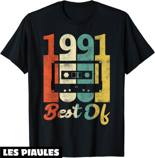 Annee 90 T-Shirt Vintage Anniversaire Cassette 1991