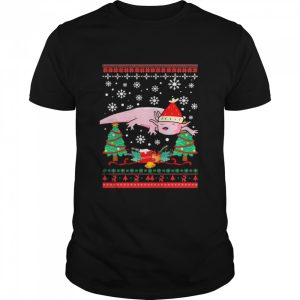 Axolotl Ugly Christmas Gingerbread Stocking Holly Shirt Axolotl Ugly Christmas Gingerbread Stocking Holly Shirt