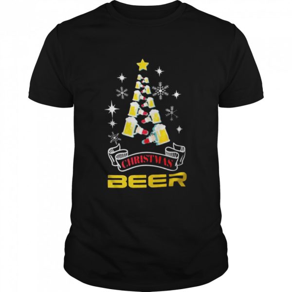 Beer Christmas tree Merry Christmas shirt