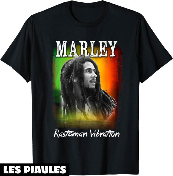 Bob Marley T-Shirt Coucher De Soleil Sur Rastaman Chanteur