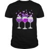 Butterflies wine leopard autism cancer awareness purple shirt