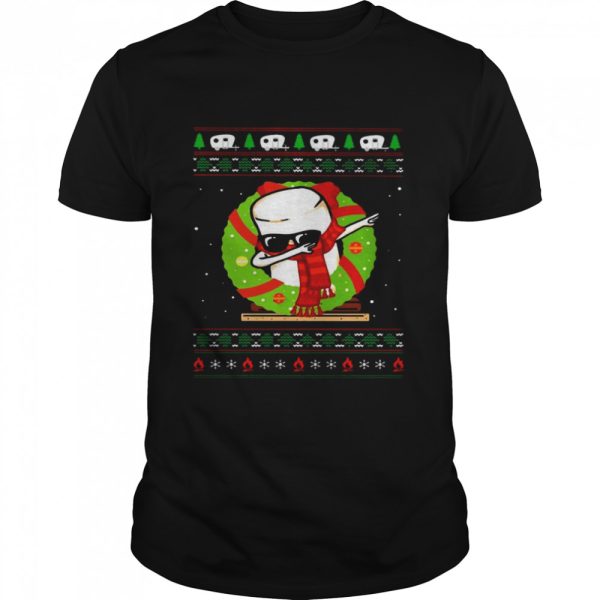 Camping Dabbing Through Snow Marshmallow Christmas Ugly Sweat T-shirt