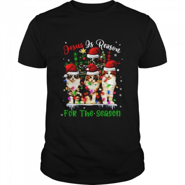 Cats Jesus Is Reason For The Season Christmas Ugly Sweater Shirt