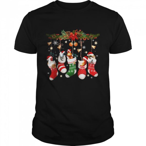 Chickens In Christmas Sock Santa Hat Xmas Chicken Lover T-Shirt