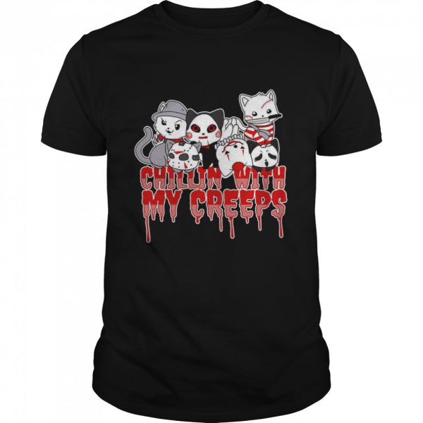 Chillin With My Creeps Cats Merry Christmas Shirt