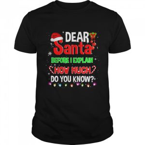 Christmas Dear Santa Before I Explain How Much Do You Know Shirt Christmas Dear Santa Before I Explain How Much Do You Know Shirt