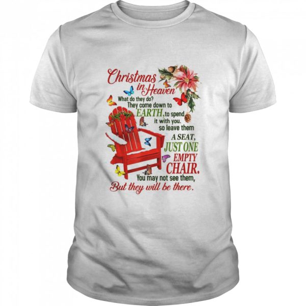 Christmas in Heaven’ Poem with Rocking Chair and Butterflies Shirt