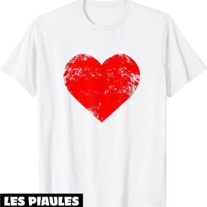 Coeur Rouge T-Shirt Grand Original Cadeau Saint Valentin