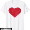 Coeur Rouge T-Shirt Joli Vieilli Pour La Saint Valentin