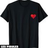 Coeur Rouge T-Shirt Polygonale Mignon Saint Valentin
