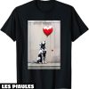 Coeur Rouge T-Shirt Urban Art Chien Ballon Amie Fiancee