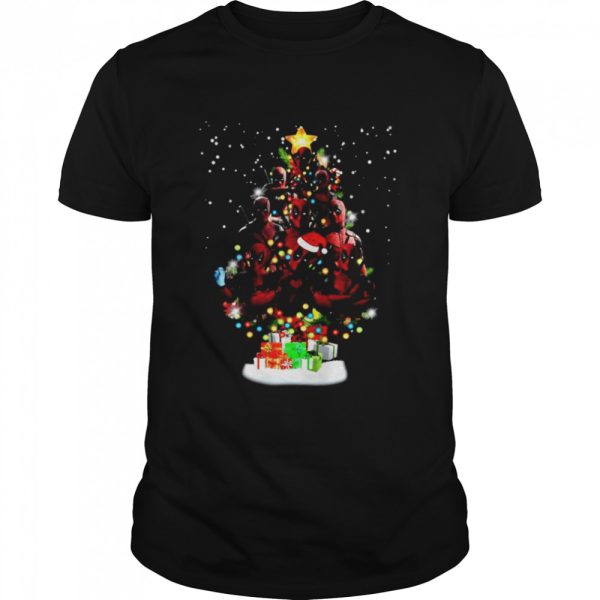 Deadpool Christmas tree Merry Christmas shirt