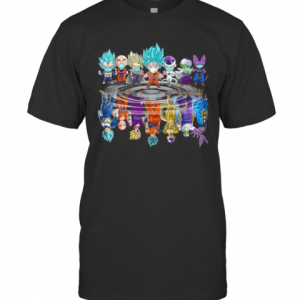 Dragon Ball 7 Characters Mask Chibi Water Reflection T-Shirt Dragon Ball 7 Characters Mask Chibi Water Reflection T-Shirt