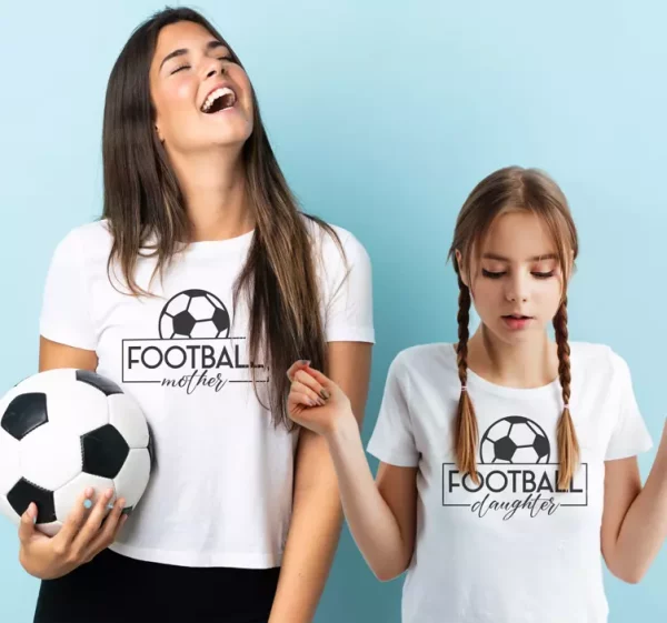 Duo tee-shirts mere et fille football