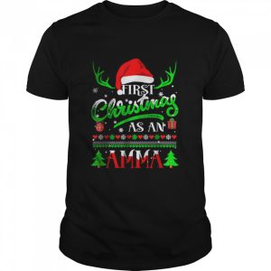 First Christmas As a Amma Shirt Santa Hat Ugly Xmas 2021 Shirt First Christmas As a Amma Shirt Santa Hat Ugly Xmas 2021 Shirt