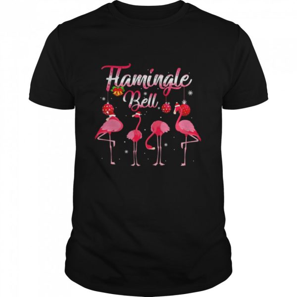 Flamingle Bell Pink Flamingo Christmas shirt