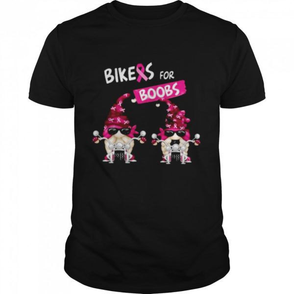 Gnomes driving Bikers for Boobs Breast Cancer Shirt