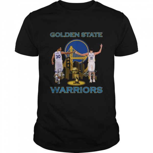 Golden State Warriors Stephen Curry and Klay Thompson signatures 2022 shirt