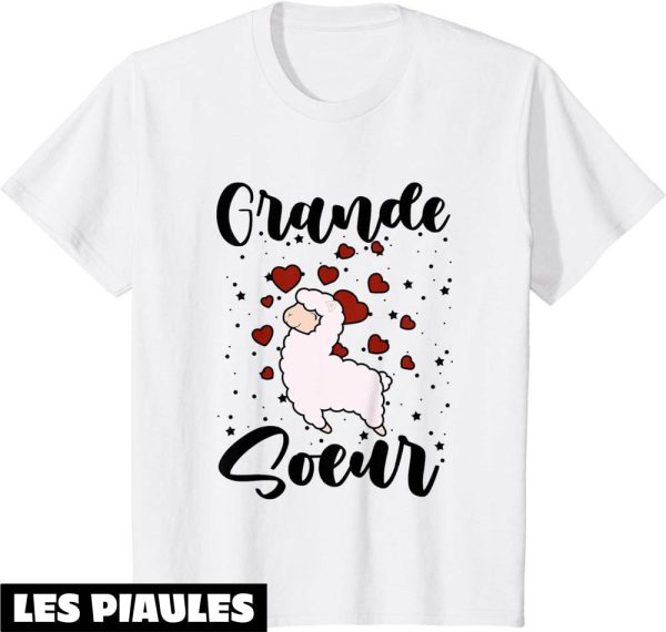 Grande Soeur T-Shirt Annonce De Grossesse Cadeau Fille Lama