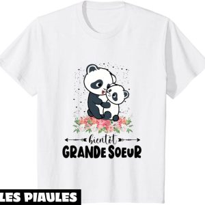 Grande Soeur T-Shirt Annonce De Grossesse Cadeau Fille Panda
