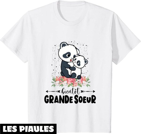 Grande Soeur T-Shirt Annonce De Grossesse Cadeau Fille Panda