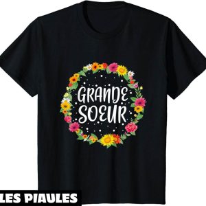 Grande Soeur T-Shirt Annonce Grossesse Cadeau Fille Fleurs Grande Soeur T-Shirt Annonce Grossesse Cadeau Fille Fleurs