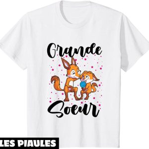 Grande Soeur T-Shirt Annonce Grossesse Cadeau Fille Renard