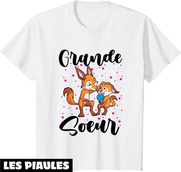 Grande Soeur T-Shirt Annonce Grossesse Cadeau Fille Renard